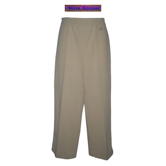 Vintage 70s Givenchy Sport Beige Striped Sweater Pants Scarf Logo Couture Petite - Picture 6 of 16